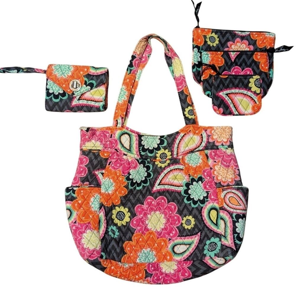 RETIRED 5-PC Vera Bradley "Ziggy Zinna" Glenna Shoulder Bag Set